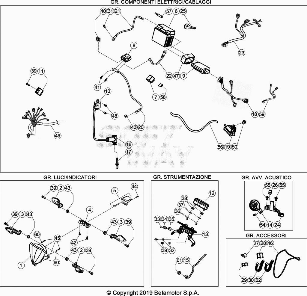 CIRCUIT ELECTRIQUE POUR 250 XTRAINER 2021