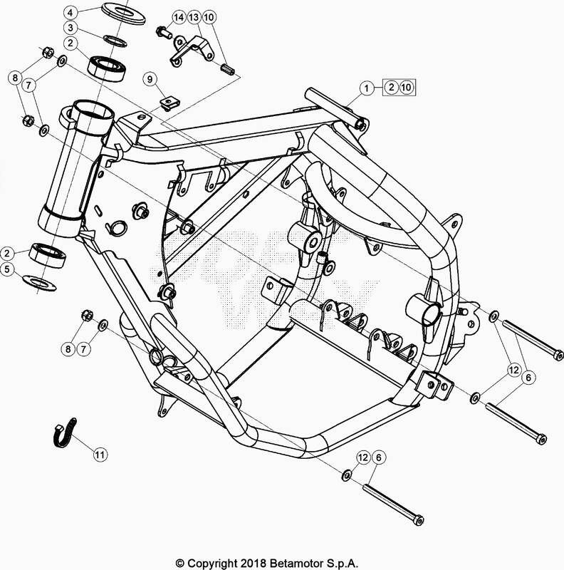 CHASSIS POUR BETA 50 ENDURO SPORT BLANC 2020