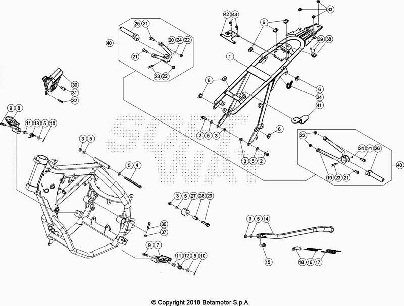 BOUCLE ARRIERE POUR BETA 50 RR ENDURO STD ROUGE 2020