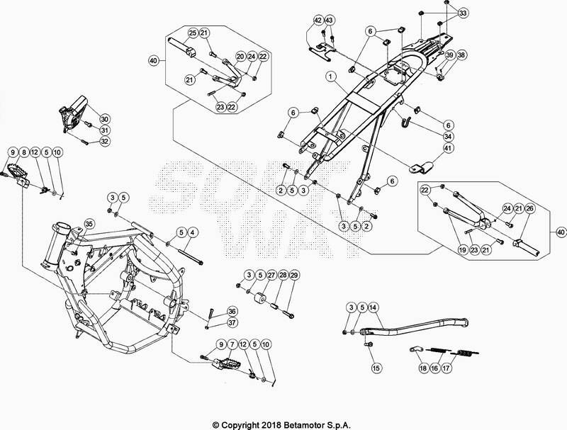 BOUCLE ARRIERE POUR BETA 50 ENDURO RACING 2020