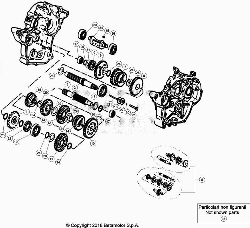 BOITE A VITESSE POUR BETA 50 RR MOTARD STD BLANC 2020