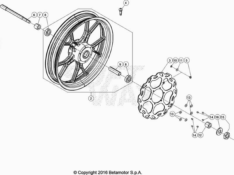 ROUE AVANT POUR BETA 50 RR MOTARD STD BLANC 2020