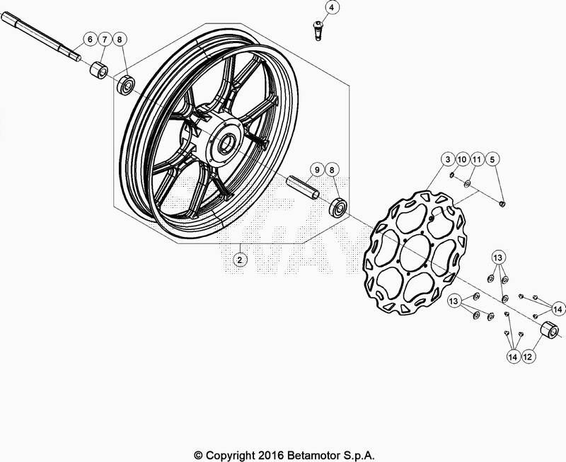 ROUE AVANT POUR BETA 50 SUPERMOTARD SPORT BLANC 2020