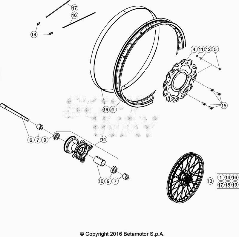 ROUE AVANT POUR BETA 50 RR MOTARD TRACK BLANC 2020