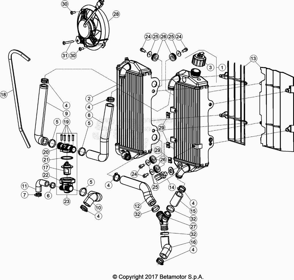 CIRCUIT DE REFROIDISSEMENT POUR 250 XTRAINER 2020