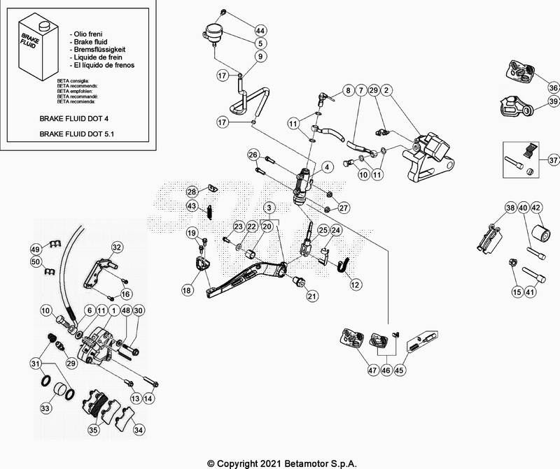 FREINS POUR BETA 50 RR ENDURO STD BLANC 2021