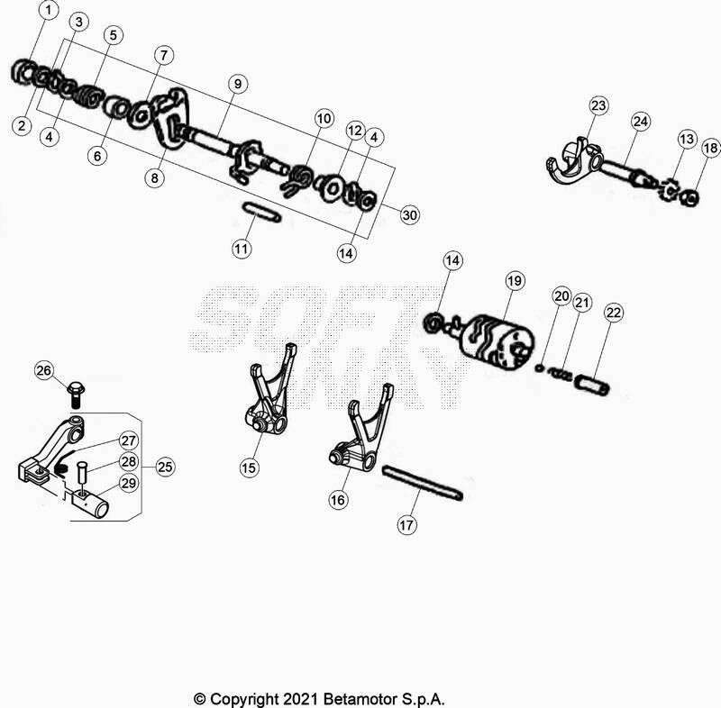 SELECTEUR COMMANDE POUR BETA 50 RR MOTARD TRACK BLANC 2021