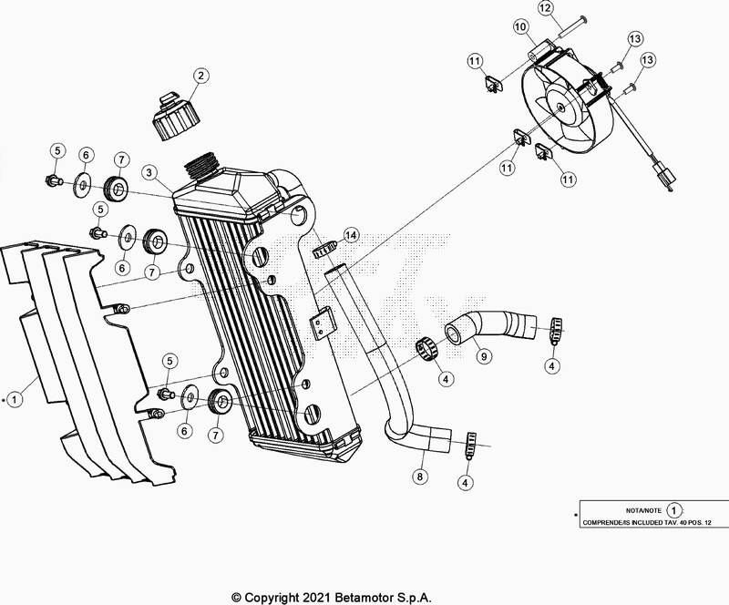 RADIATEUR POUR ENDURO 125 4T LC BLANC 2021