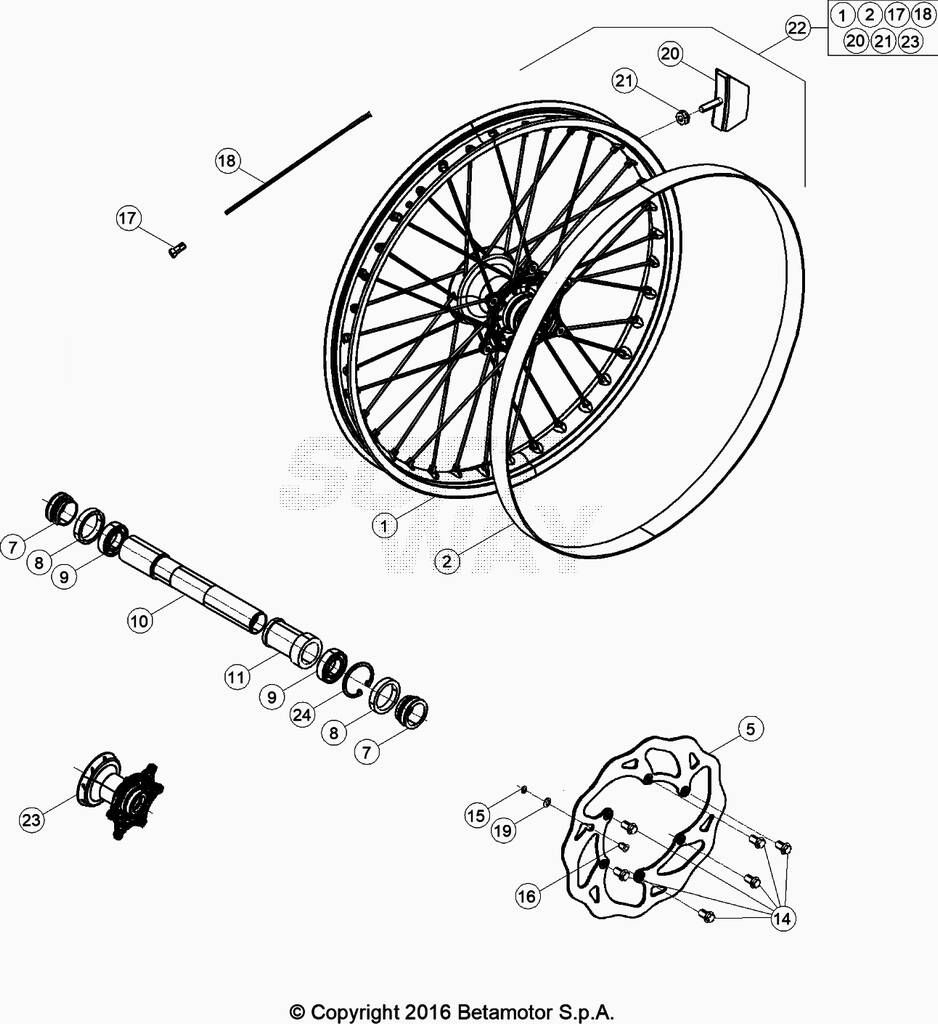 ROUE AVANT POUR 250 XTRAINER 2023