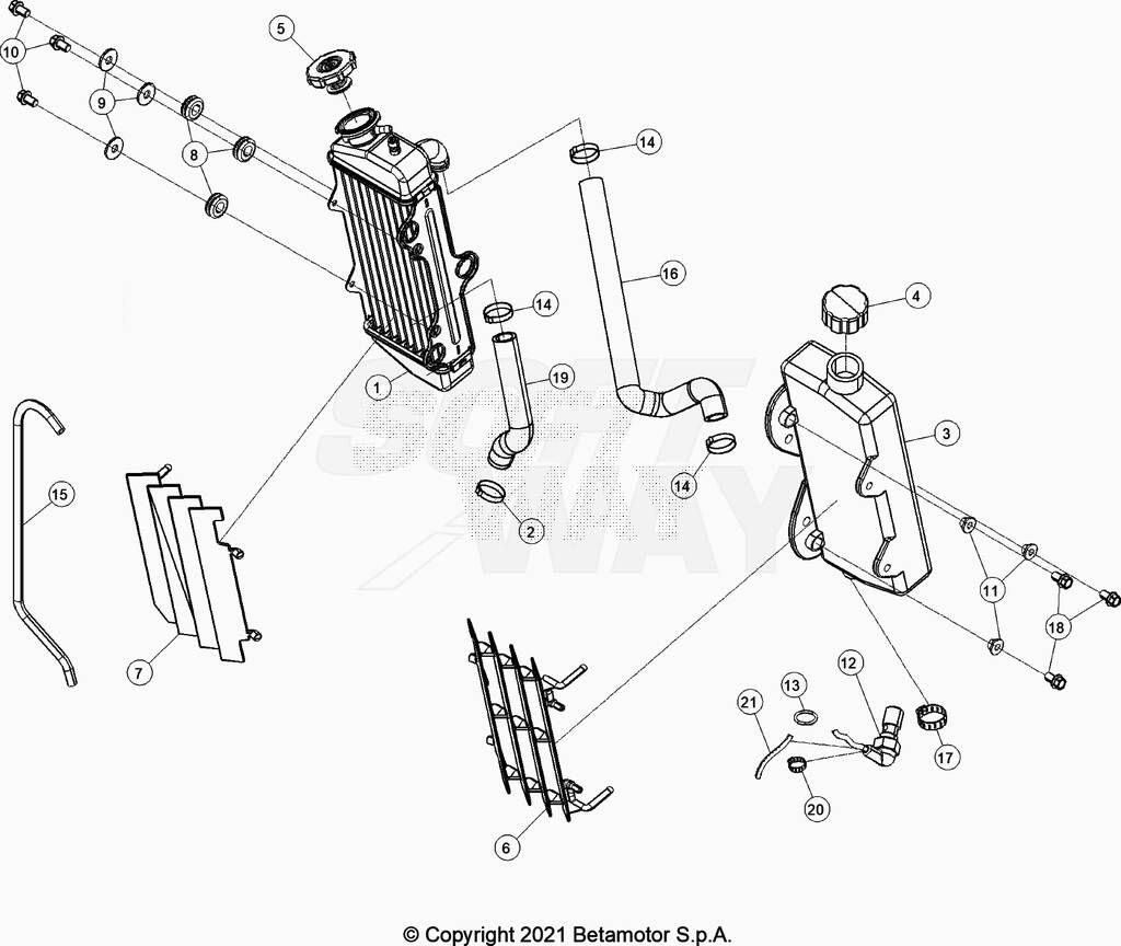 RADIATEURS POUR ENDURO RED RR 50 2T 2023