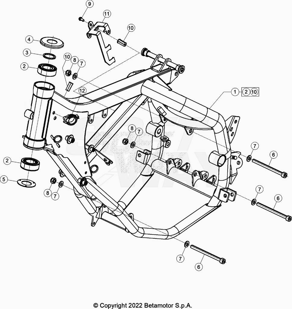 CHASSIS POUR ENDURO RR 50 2T RACING 2023