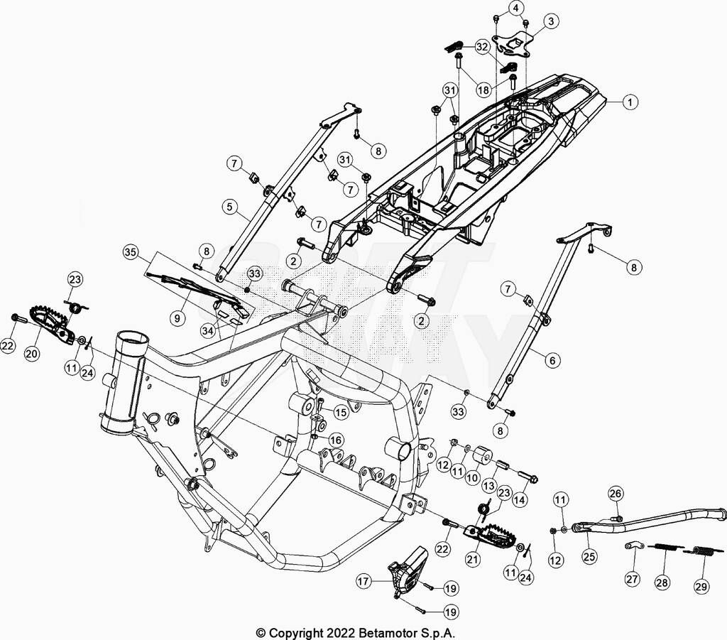 ACCESSOIRES DU CHASSIS POUR ENDURO RED RR 50 2T SPORT 2023